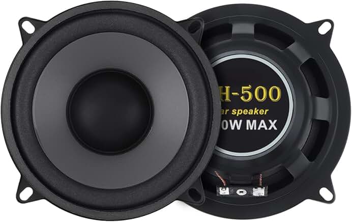 Two 5-Inch 500W 2-Way Car Coaxial Speakers