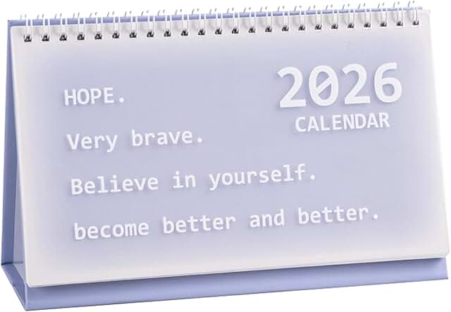 Mini Monthly Desk Calendar, 8.3" x 5.2", Purple