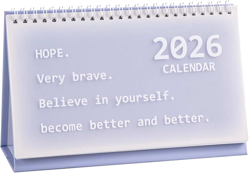 Mini Monthly Desk Calendar, 8.3" x 5.2", Purple