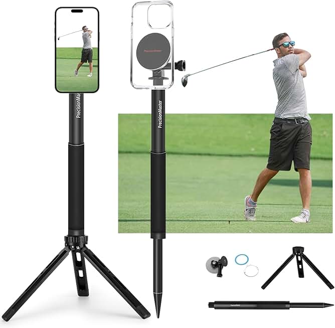 52" Adjustable Golf Tripod and Monopod with Magnetic Film Stick