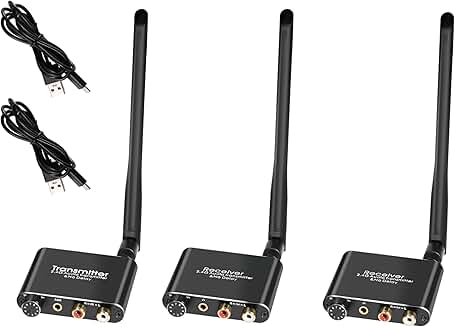Wireless Audio Transmitter and Receiver, 50m, Low Latency