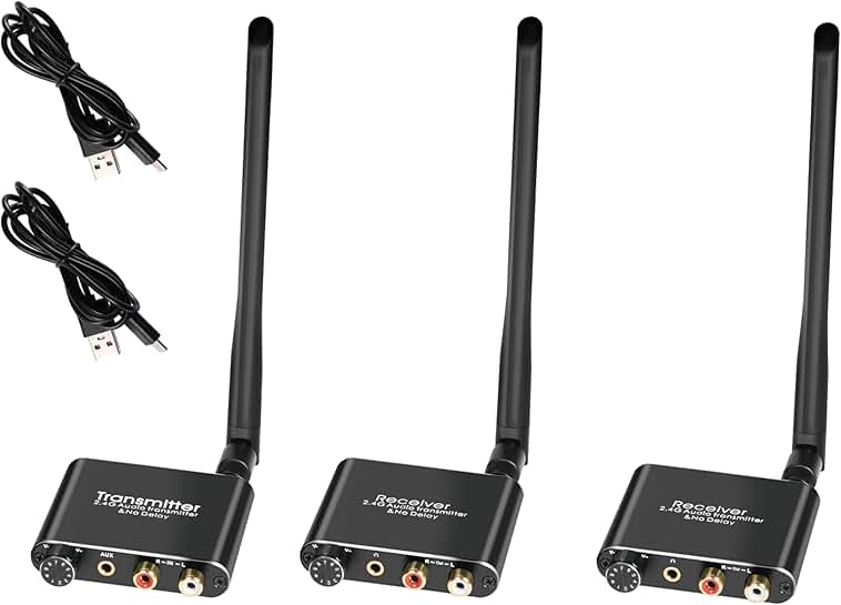 Wireless Audio Transmitter and Receiver, 50m, Low Latency