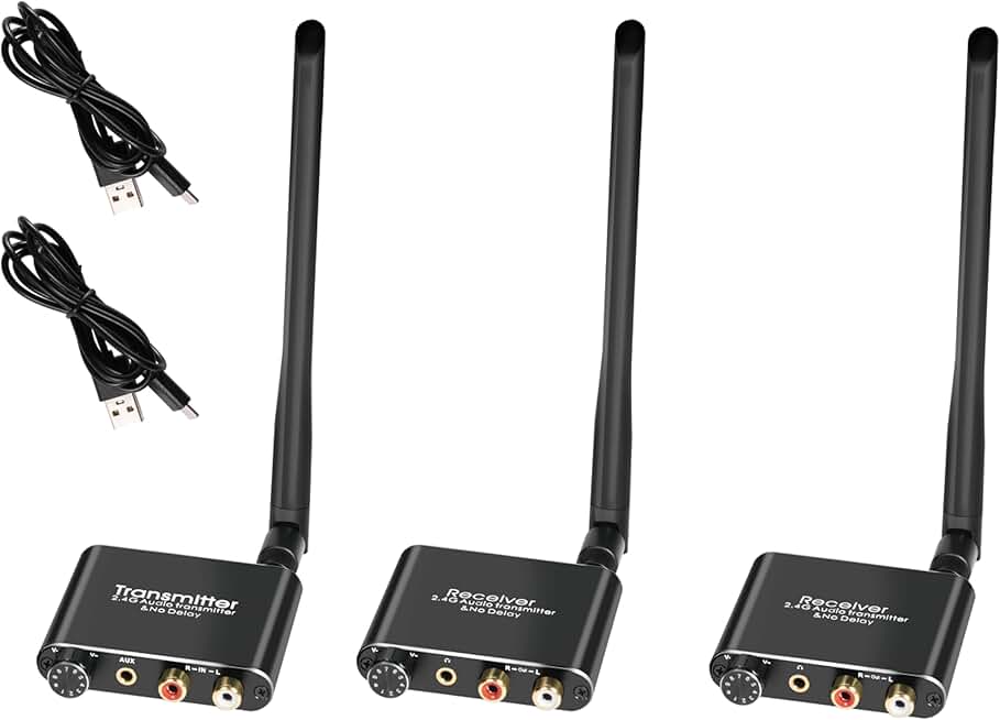 Wireless Audio Transmitter and Receiver, 50m, Low Latency