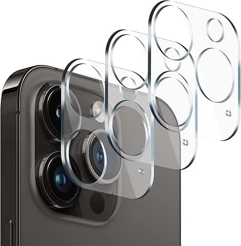 3 Pack Camera Lens Protector for iPhone 14 Pro and Max