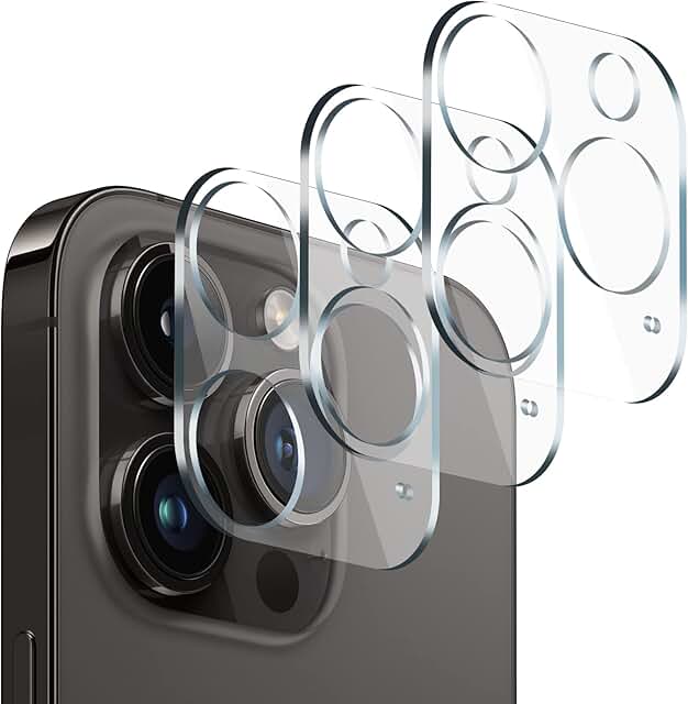 3 Pack Camera Lens Protector for iPhone 14 Pro and Max