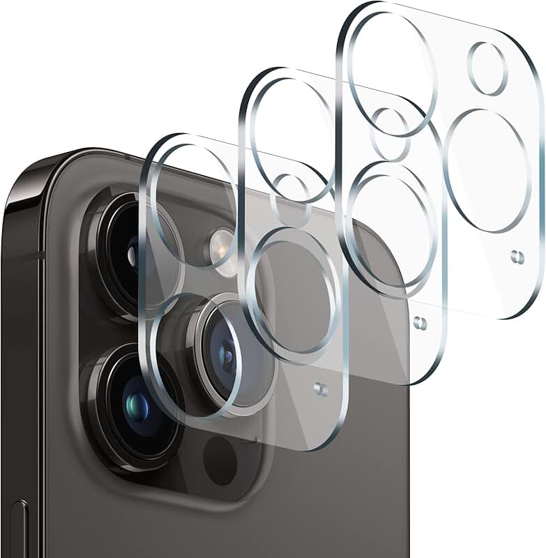 3 Pack Camera Lens Protector for iPhone 14 Pro and Max