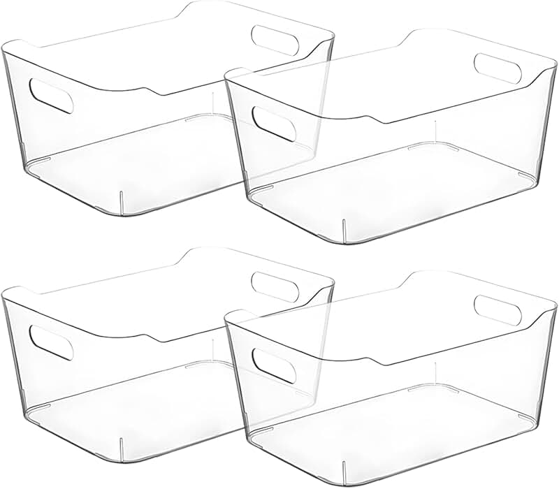 Small Clear Plastic Storage Bins for Organization