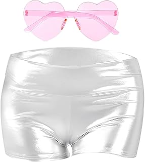 Women's Metallic Sparkly Shorts for Summer Nightclub