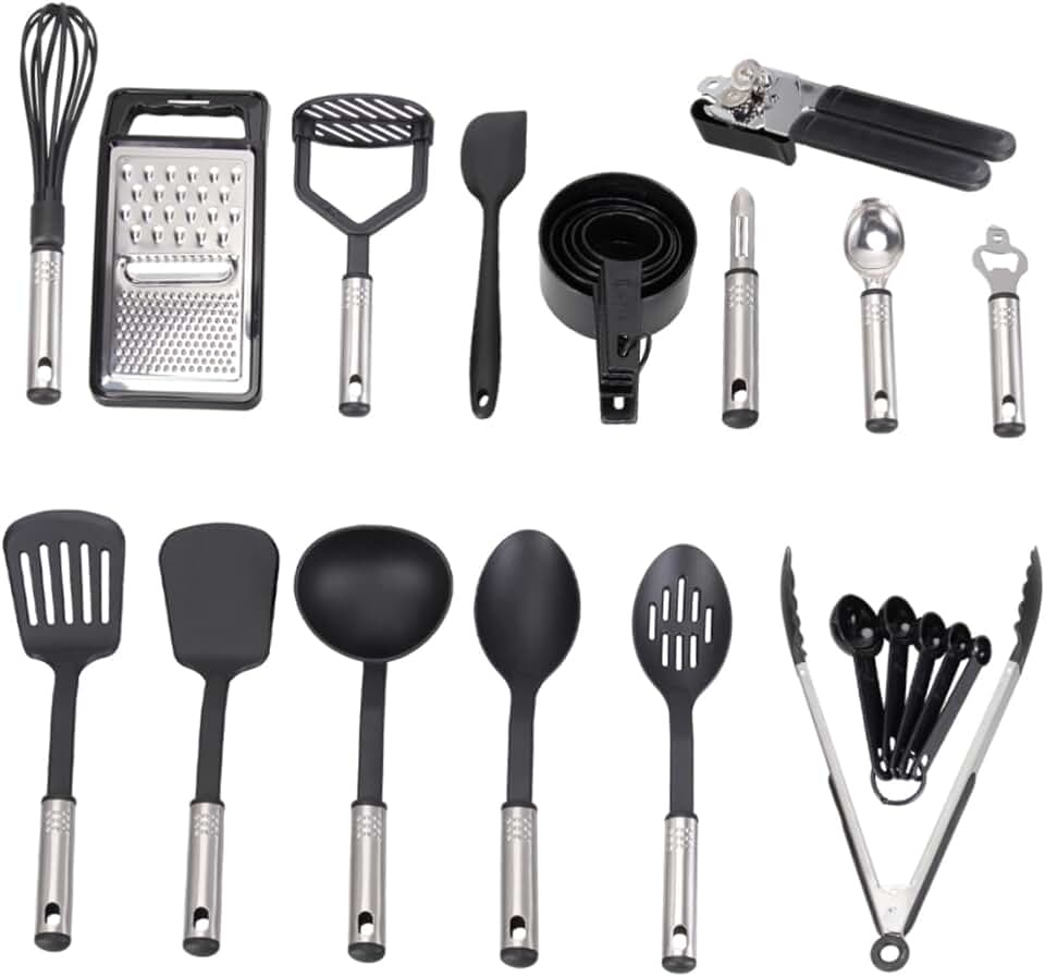 24 Stainless Steel Kitchen Utensils for Nonstick Cookware
