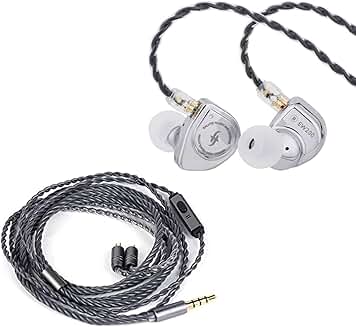 In-Ear Earphones with 10mm Driver and Silver Cable