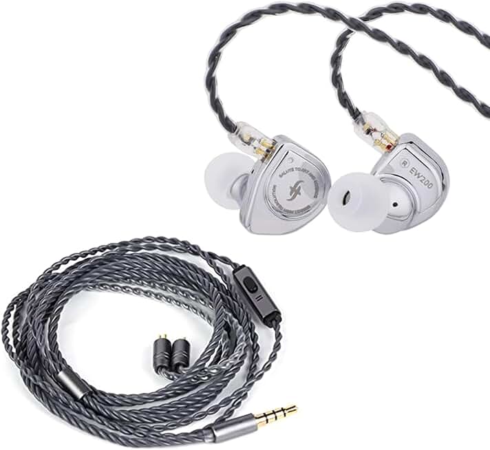 In-Ear Earphones with 10mm Driver and Silver Cable