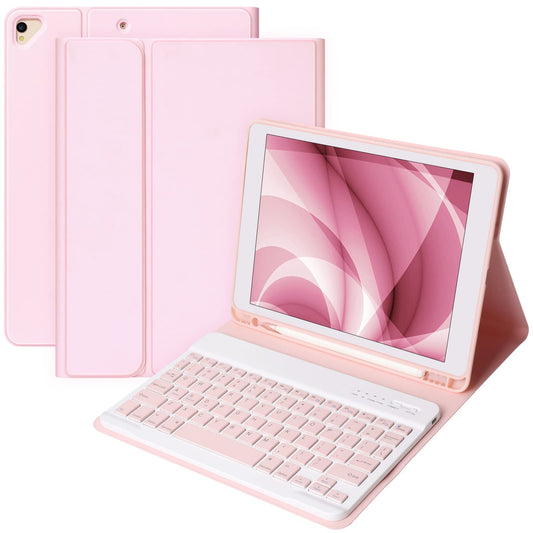 iPad 10.2-inch keyboard case with pencil holder in pink