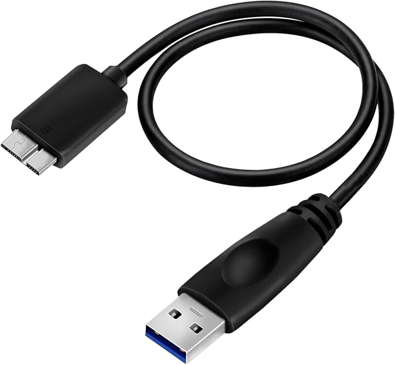 USB 3.0 A to Micro B high-speed data transfer cable