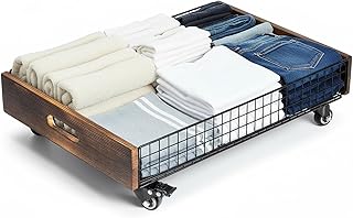 24-inch Under Bed Storage Drawer with Metal Wire Basket
