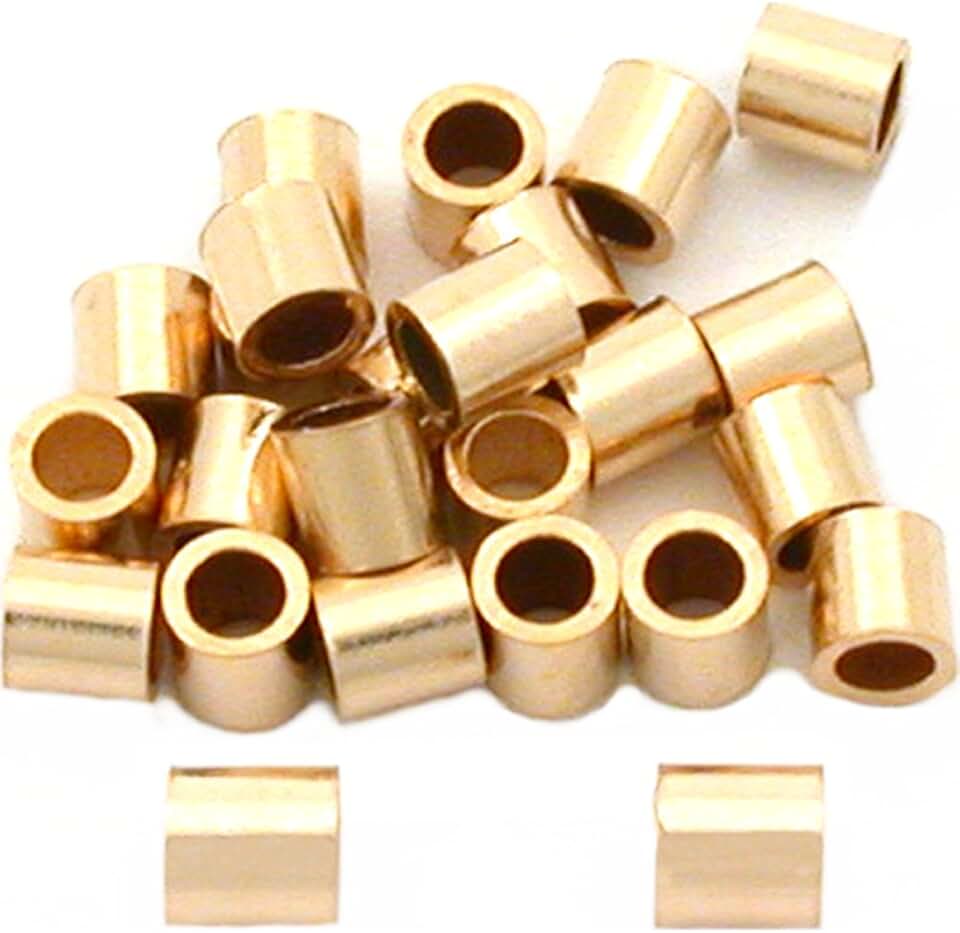 25 Gold Filled 2mm Tube Crimp Beads