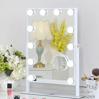Lighted Makeup Mirror with Touch Control and Magnification