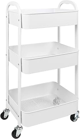 3-Tier Rolling Utility Cart with Caster Wheels