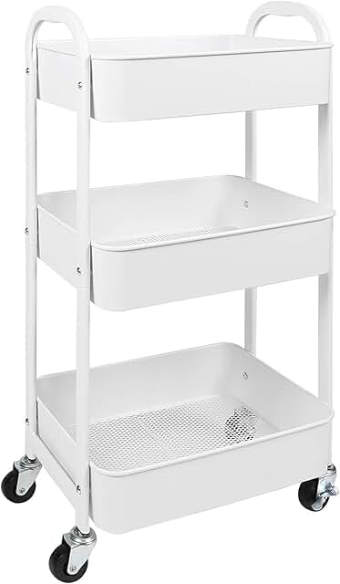 3-Tier Rolling Utility Cart with Caster Wheels