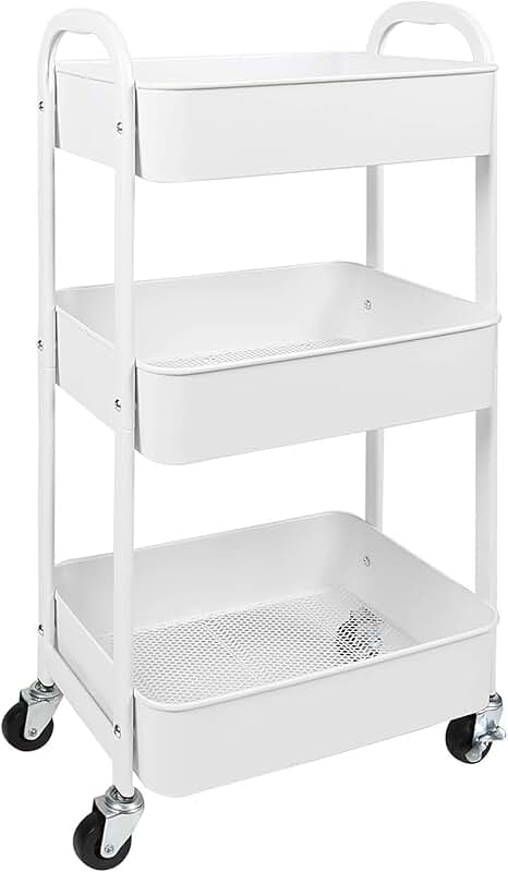 3-Tier Rolling Utility Cart with Caster Wheels