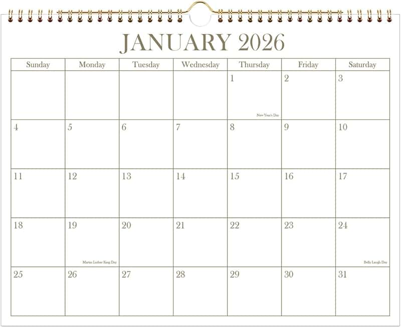 2026-2027 Wall Calendar, 18 Months, 8.5" x 11"