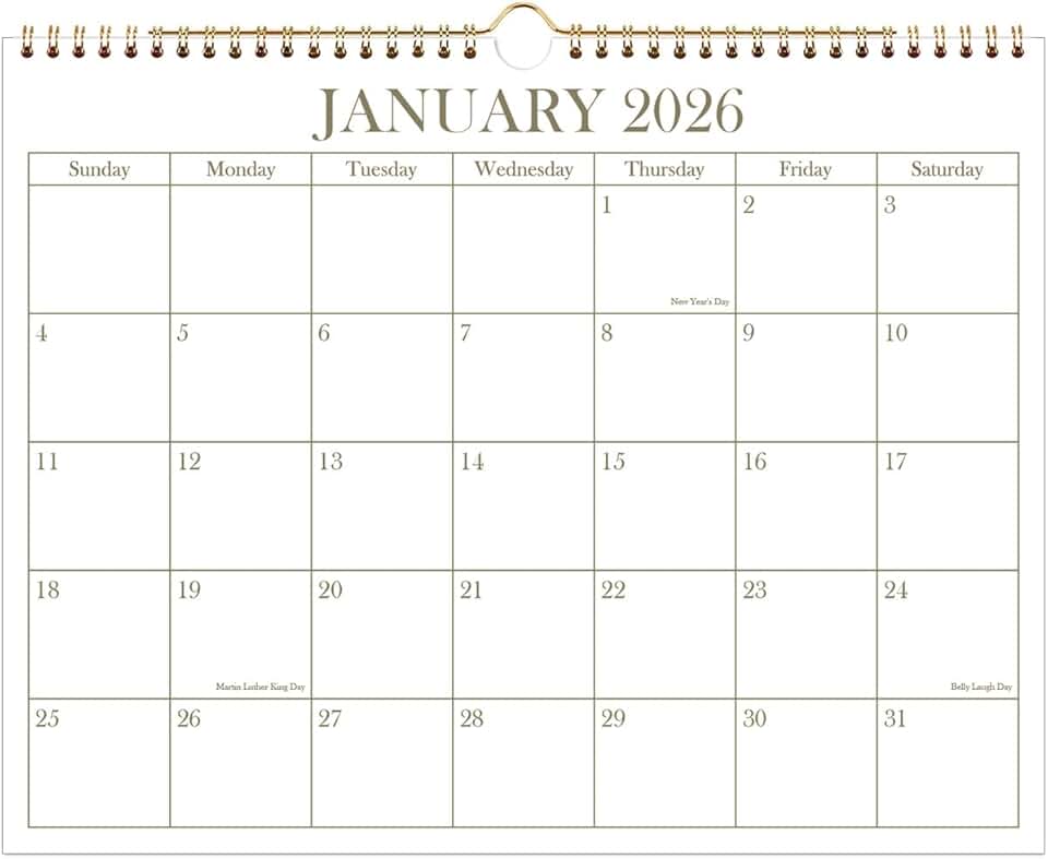 2026-2027 Wall Calendar, 18 Months, 8.5" x 11"