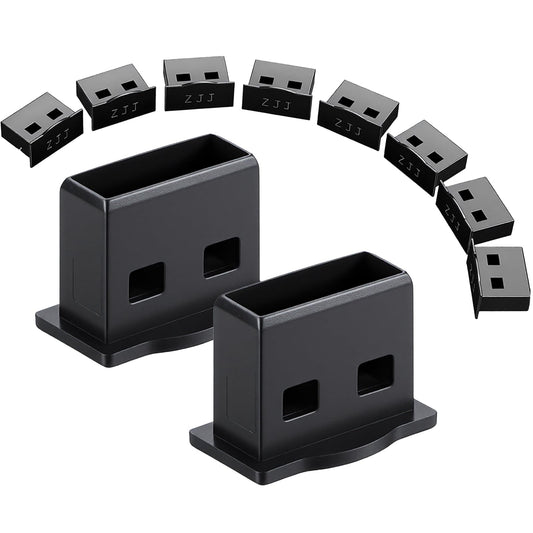 15 Black USB Type-A Dust Plug Covers