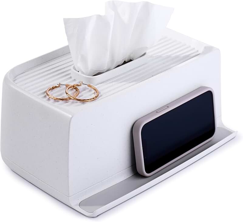 Rectangular Tissue Holder with Storage for Accessories