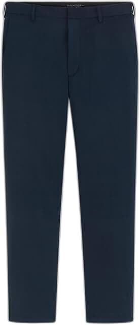 Men's Slim Fit Flat Front Dress Pants with Stretch Waist