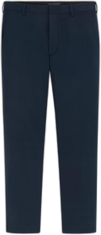 Men's Slim Fit Flat Front Dress Pants with Stretch Waist