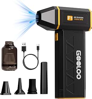 Electric Air Duster with Mini Vacuum and Adjustable Speed