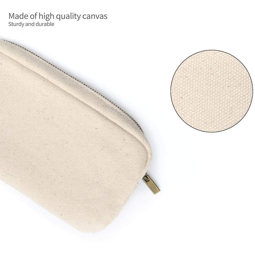 Large Canvas Pencil Case with Zipper for Stationery