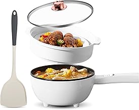 Portable Electric Hot Pot with Non-Stick Pan and Steamer