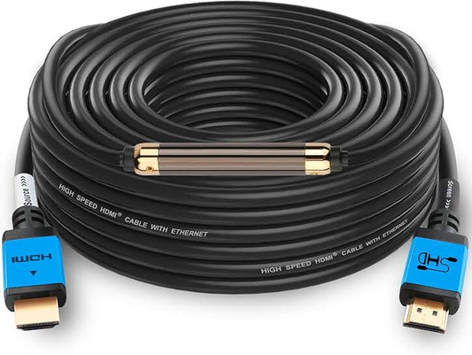 100 Feet HDMI Cable with Signal Booster, 4K 3D 1080P