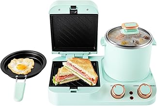 3-in-1 Retro Breakfast Station with Toaster, Frying Pan, and Steamer