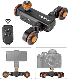 Wireless 3-Wheel Motorized Camera Dolly with Remote