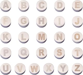 26 Alphabet Flat Round Spacer Beads for Jewelry Making