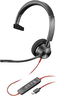 Wired Mono Headset with Flexible Microphone Boom