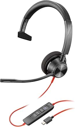 Wired Mono Headset with Flexible Microphone Boom