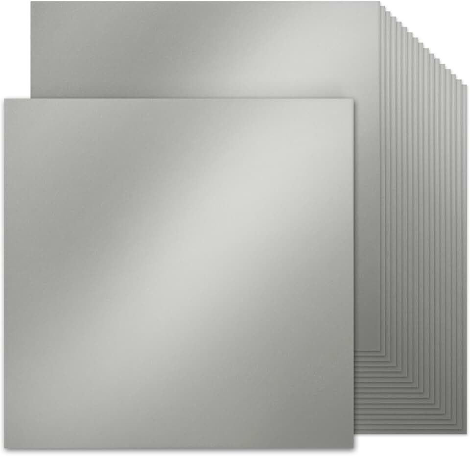 Silver Shimmer 12x12 Inch Cardstock, 30 Sheets