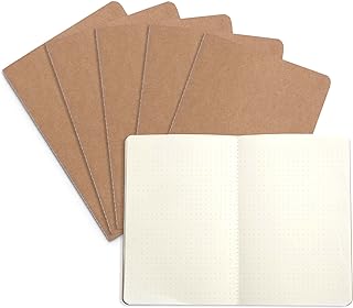 Set of 6 Lightweight Dotted Grid Travel Journals