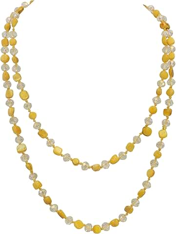 Long Shell Crystal Beads Rope Necklace for Women