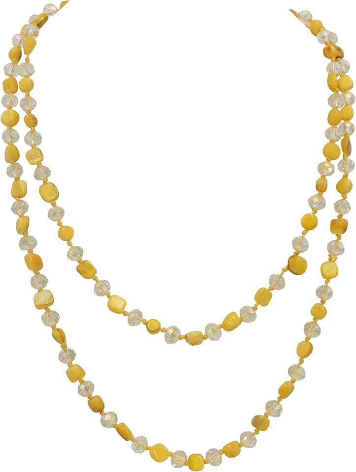Long Shell Crystal Beads Rope Necklace for Women