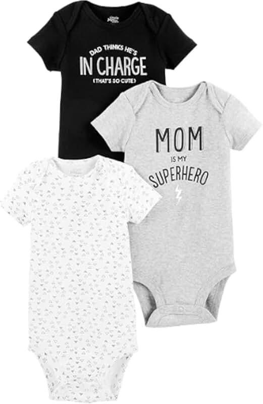 Three-pack of short-sleeve baby bodysuits
