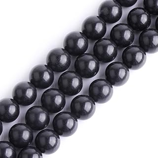 8mm Black Russian Shungite Beads for Jewelry Making