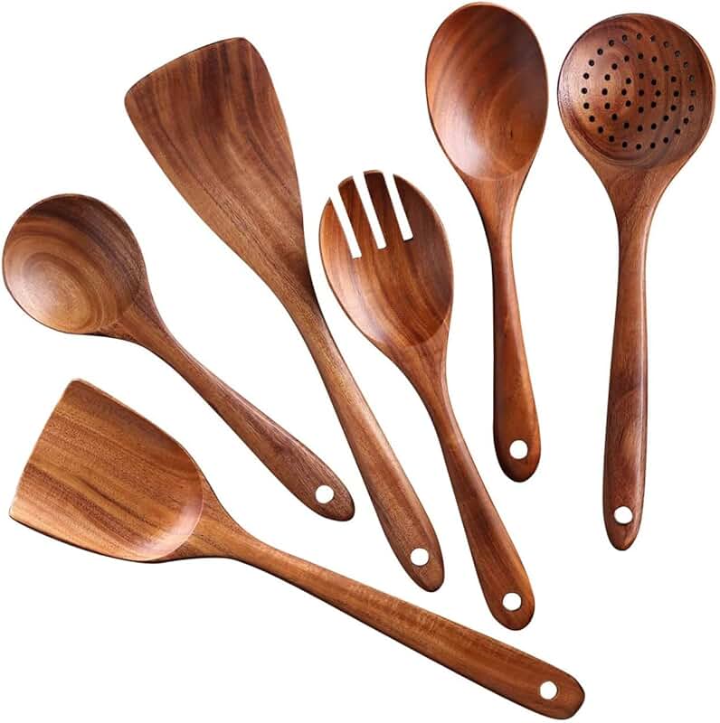 6-Piece Wooden Cooking Utensil Set