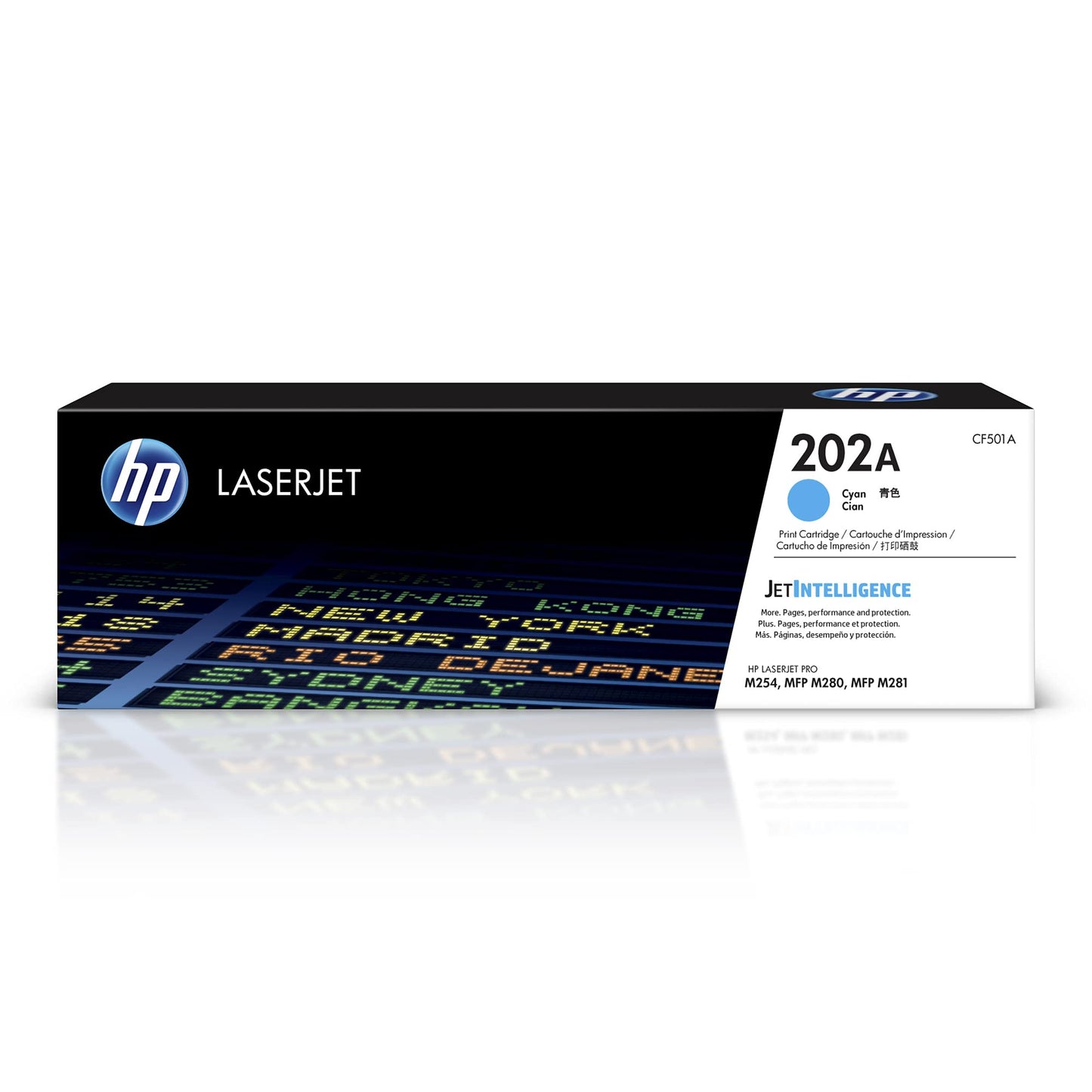Original 202A Cyan Toner Cartridge | Works with Color LaserJet Pro M254, Color LaserJet Pro MFP M281 Series | CF501A