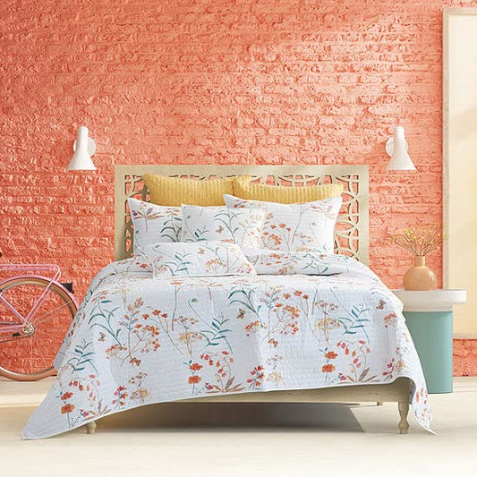 Bonnie Cal King Quilt, Coral, 108X94