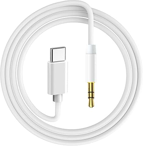 USB C to 3.5mm headphone jack cable, 100cm