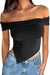 Asymmetrical Summer Off Shoulder Crop Top for Women