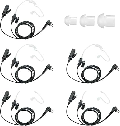 Walkie Talkie Earpiece with Mic, 5 Pack